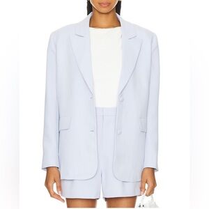 Good American Luxe Suiting Boyfriend Oversized Blazer in Glass 001 Size XXS/XS